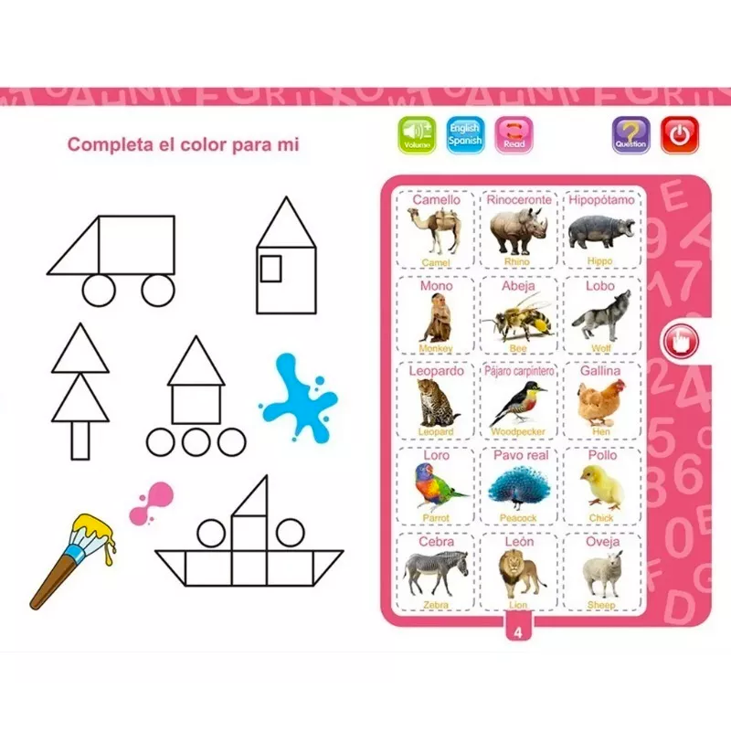 Libro de estudio infantil con sonidos para fácil aprendizaje