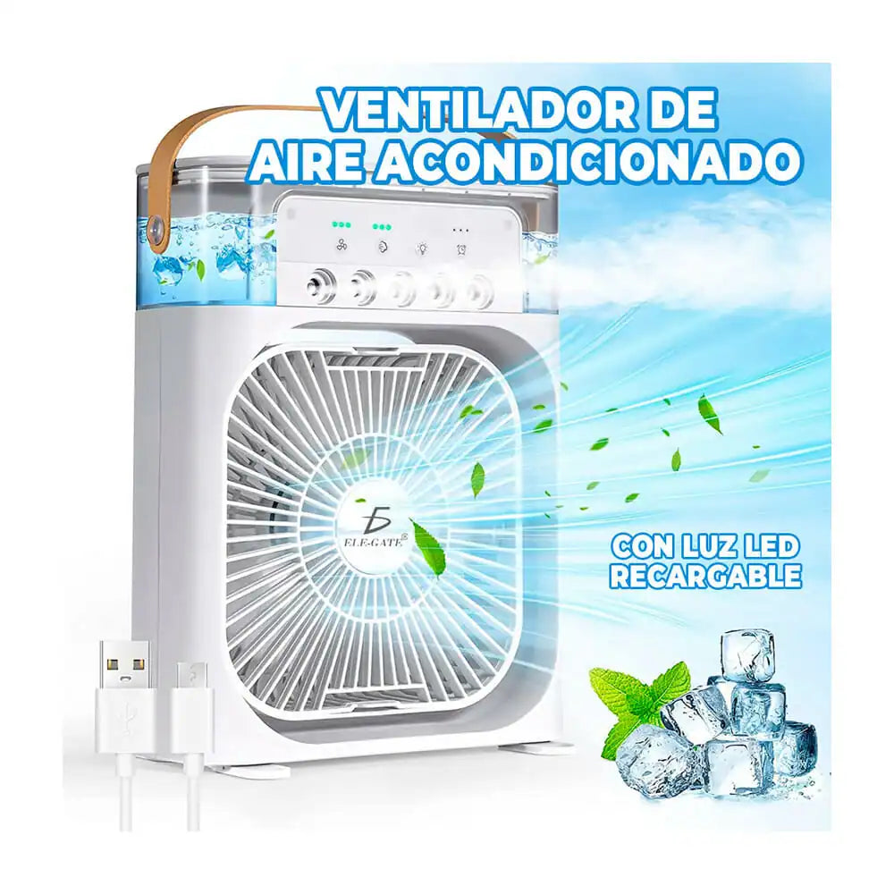 Mini aire con humidificador 4 en 1